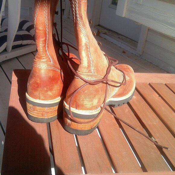 Guess Georges Marciano Distressed Tan Vintage Lug Sole Combat Boots 8 - Picture 7 of 8